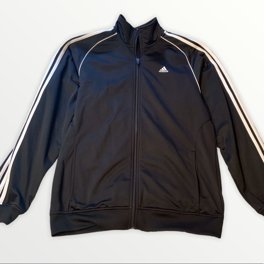 Adidas Black and White Track Jacket Medium